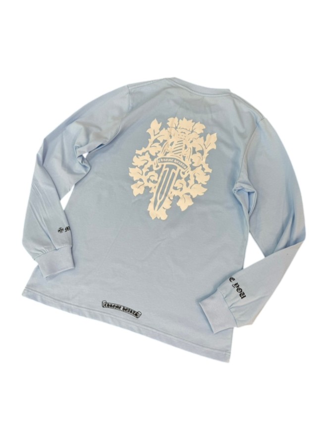 1:1 quality version White Big Sword Printed Loose Long Sleeve T-Shirt 27351903
