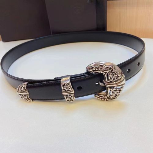[50% Off]1:1 quality version Cat's Claw Pure Copper Silver Plated Pin Buckle Leather Belt【Width 3.0 cm】27294962