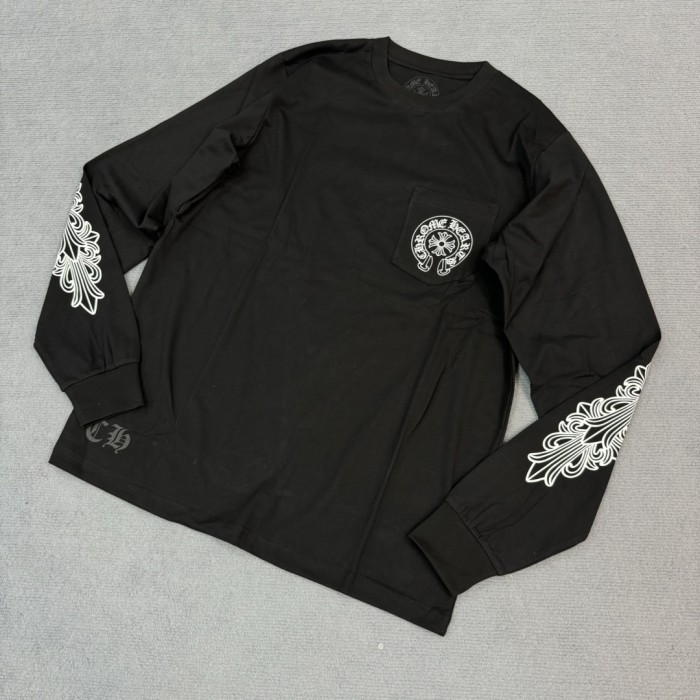 [50% Off]1:1 quality version Paris Limited Letter Flower Arm Long Sleeve T-Shirt 27477778