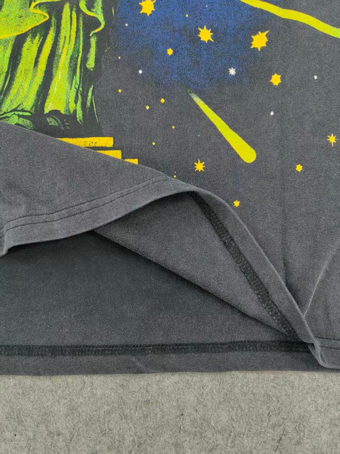 New York Night City Statue Of Liberty Starry Sky Where Dreams Never Sleep Double Sided Print Oversized Washed Tee 29288556
