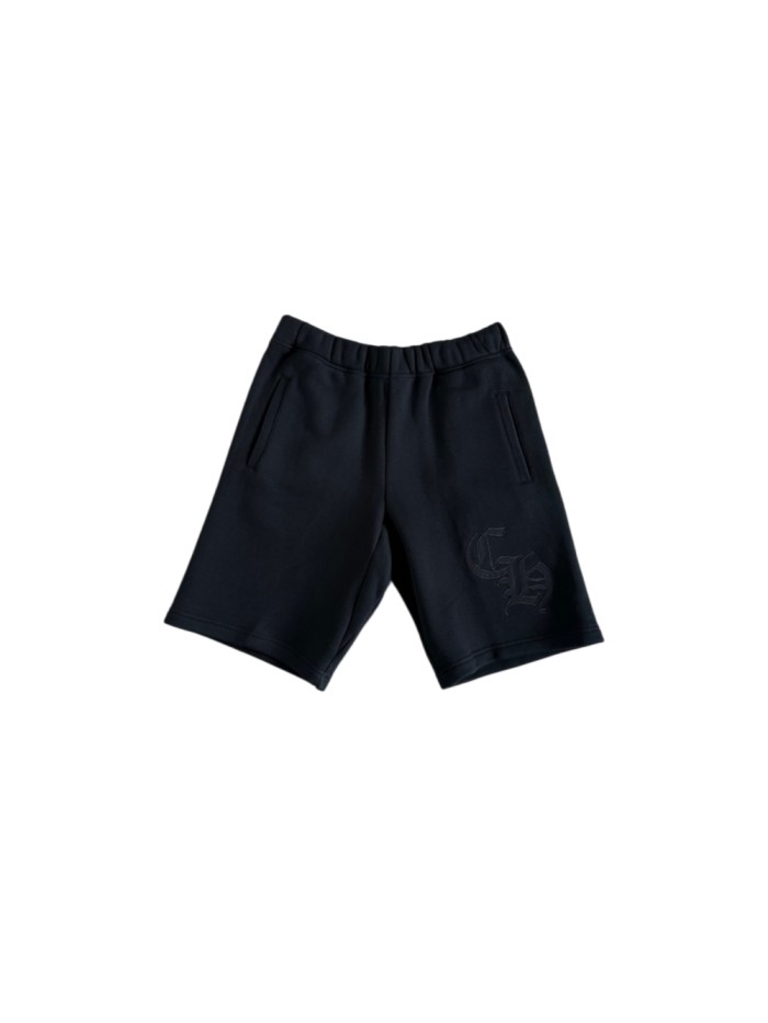 1:1 quality version Black Letter Zigzag-Embroidered Logo Unisex Shorts 29493424
