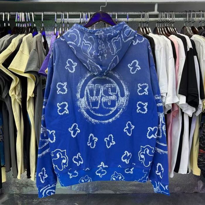 All Over Paisley Print Back Badge Zip Up Loose Fit Hoodie 2 colors 29493544