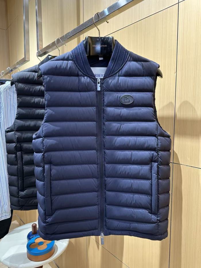 1:1 quality version Badge Zipper Ribbed Baseball Collar Down Vest 2 colors 29495390