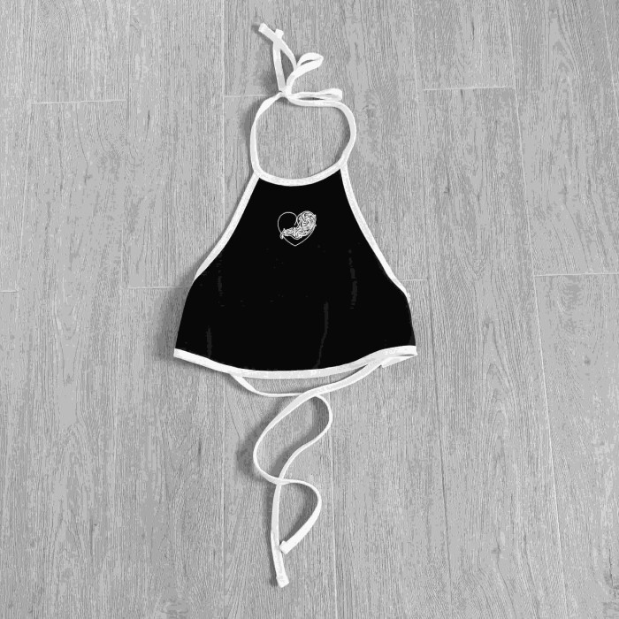 1:1 quality version Heart Vine Print Halter Tie Cropped Halter Dudou Tank Top 3 colors for girls 29494988