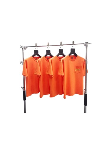 1:1 quality version Orange Wash Vintage Pocket Zoom Graffiti Letter Print T-shirt 29494979