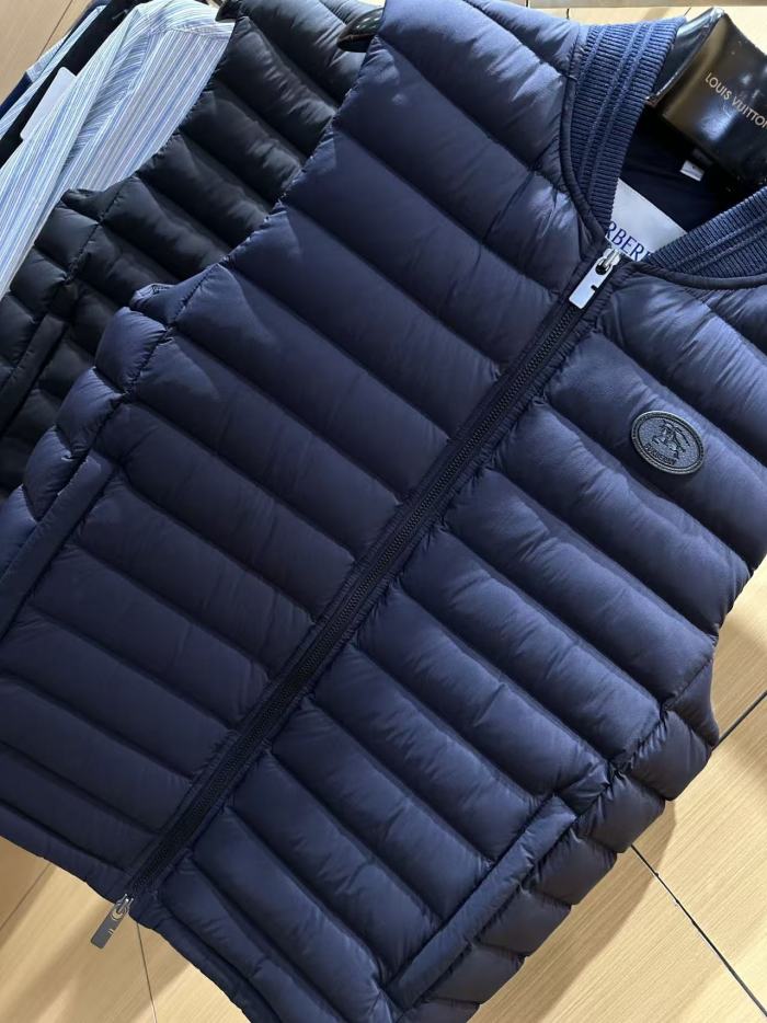 1:1 quality version Badge Zipper Ribbed Baseball Collar Down Vest 2 colors 29495390