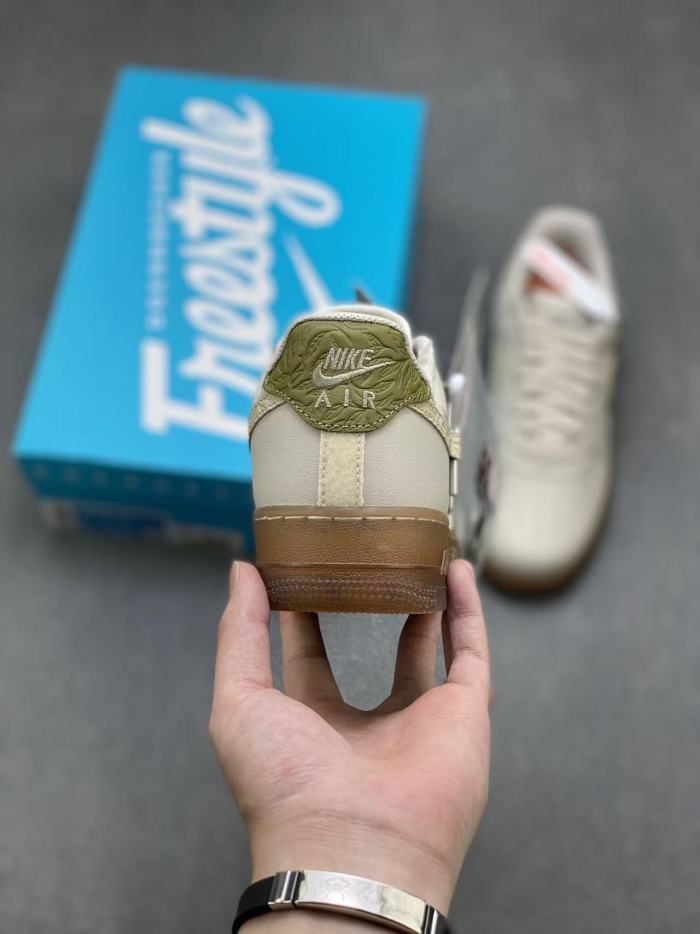 1:1 quality version Air Force 1 Low Oatmeal Botanical Garden Graphic Gum Sole Sneakers 29498202