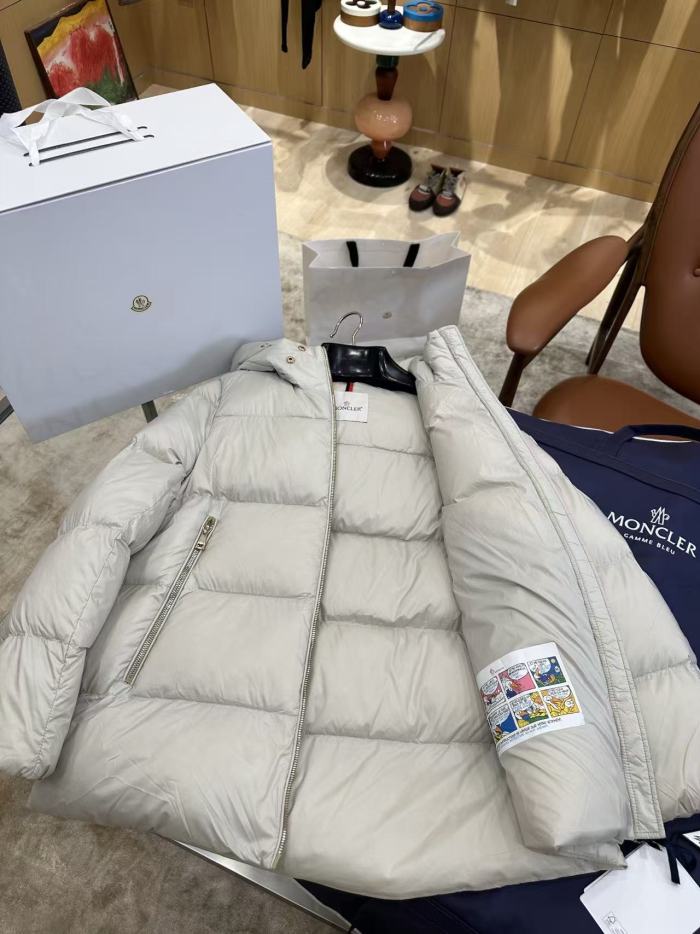 1:1 quality version Detachable Fur Collar Stand Collar Hooded Zip Up Down Jacket 2 colors 29497992