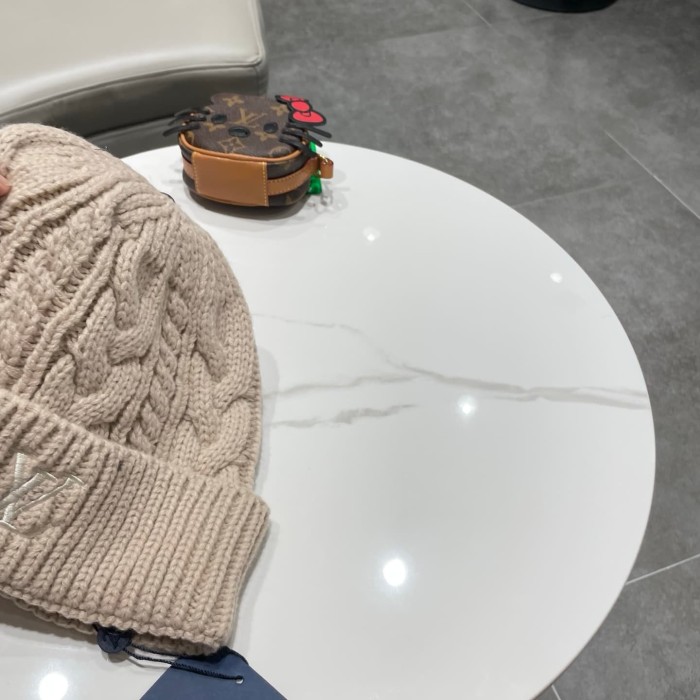 1:1 quality version Embroidered Logo Cable Knit Cuffed Unisex Knit Beanie 4 colors 29498999