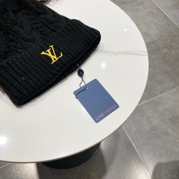 1:1 quality version Embroidered Logo Cable Knit Cuffed Unisex Knit Beanie 4 colors 29498999