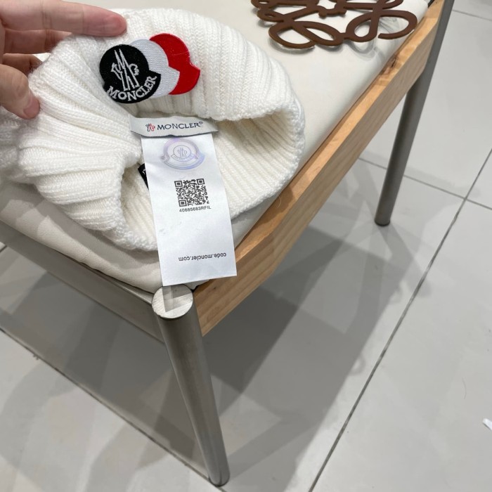 1:1 quality version Color Block Badge Patch Rabbit Wool Cuffed Knit Beanie 5 colors 29499019