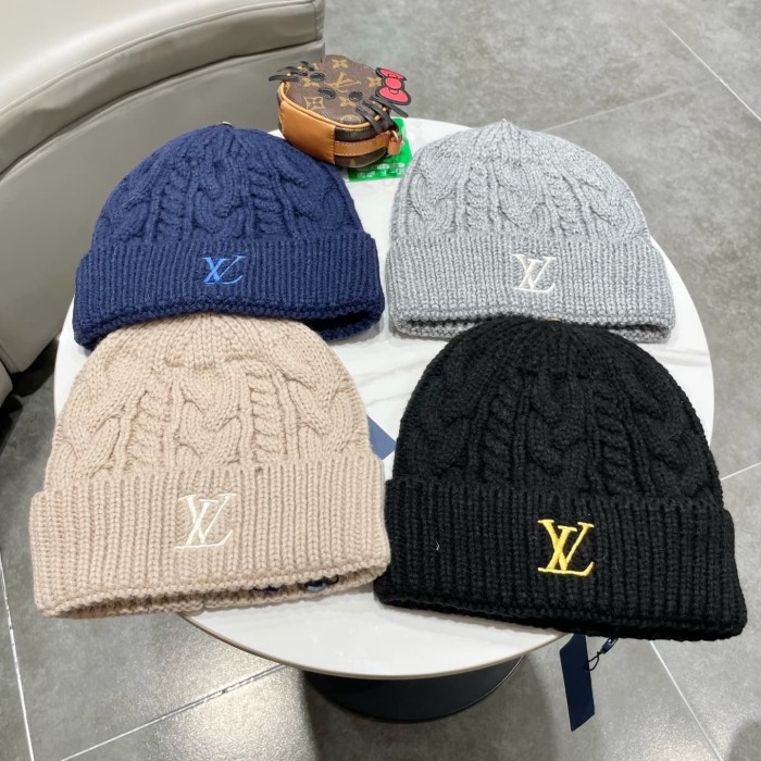 1:1 quality version Embroidered Logo Cable Knit Cuffed Unisex Knit Beanie 4 colors 29498999