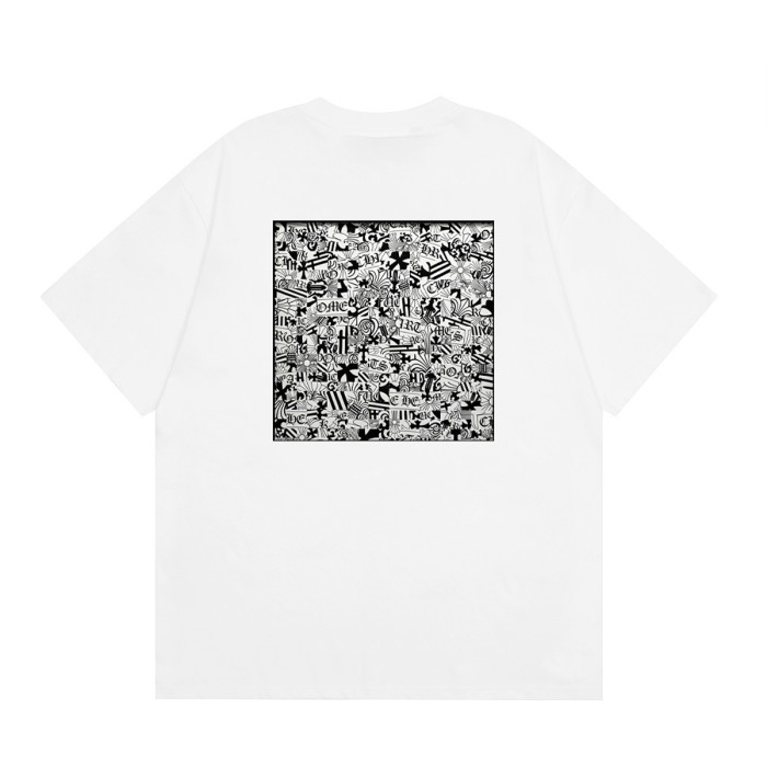 Chest Horseshoe Logo Back Square Frame Black White Letter Allover Print Collage Tee 2 colors 29502224