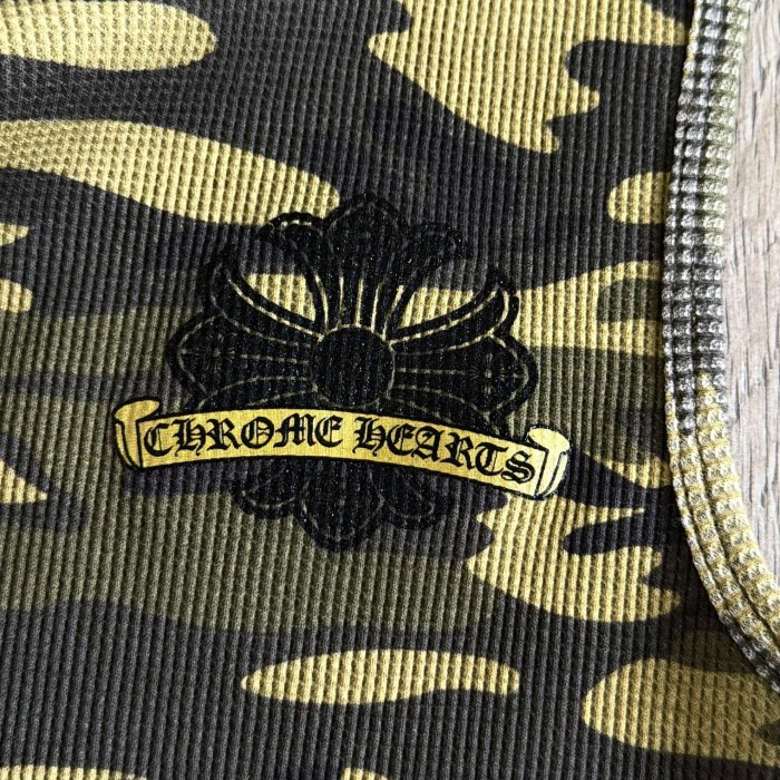 1:1 quality version Green Yellow Camo Waffle Knit Cross Embroidery CH Logo Fitted Tank Top for girls 29501865