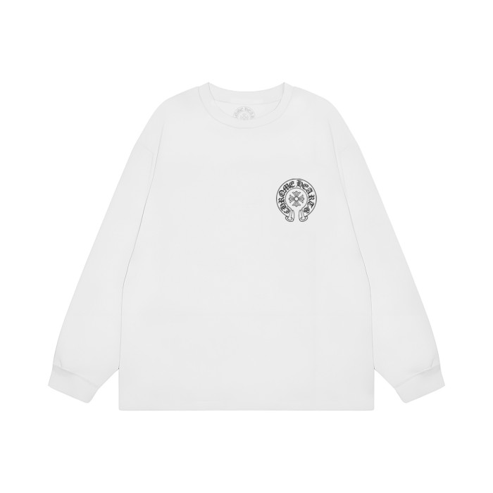 Chest Horseshoe Logo Back Allover Collage Print Oversized Long Sleeve Tee 2 colors 29502182