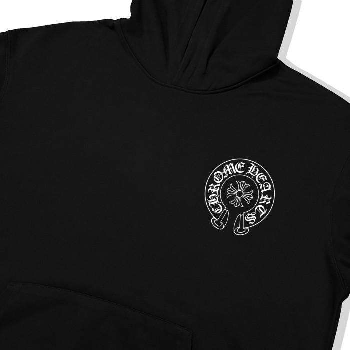 Chest Horseshoe Logo Back Gothic Letter Collage Red Cross Accent Oversized Hoodie 2 colors 29502171