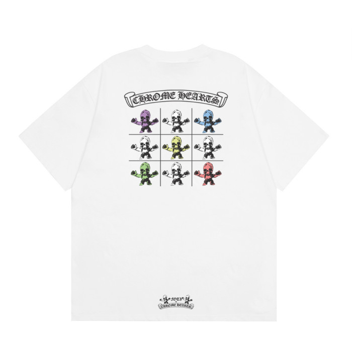 FOTI Chest Logo Back Grid Cartoon Skull Print Collage Crew Neck Tee 2 colors 29502244