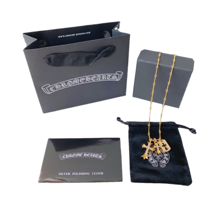 Full Diamond Hollow Small Square Tag Three-In-One Cross Necklace 2 colors 29501847