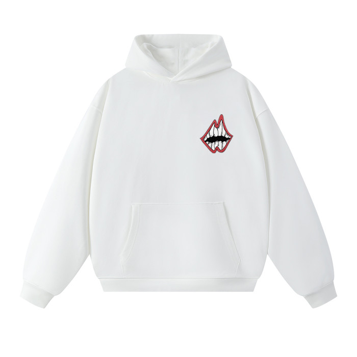 Chest Grin Mouth Back Checkerboard Eye Teeth Print Oversized Unisex Hoodie 2 colors 29502169