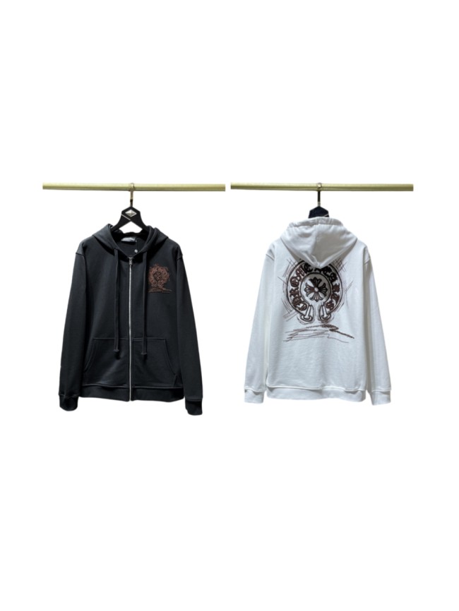 Cross Horseshoe Vintage Embroidered Zip Up Hoodie 2 colors 29504064