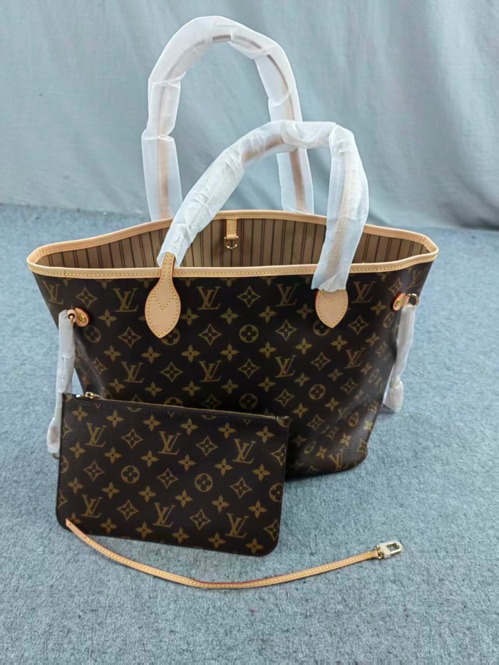 1:1 quality version  Leather Old Flower Tote Bag