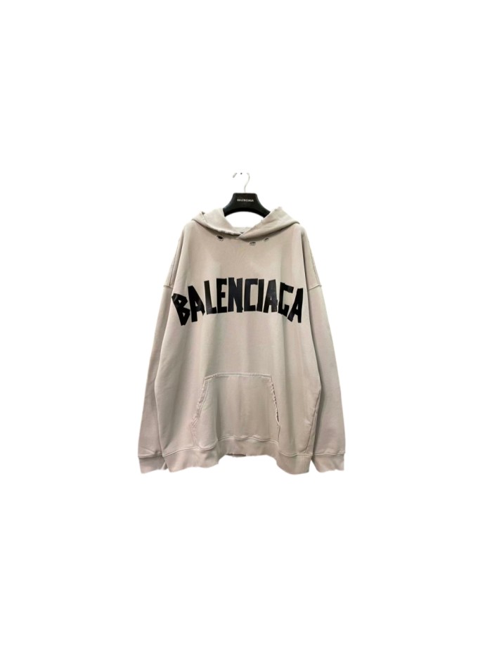 1:1 quality version Black Rubber Letter Print Brushed Frayed Ripped Oversized Hoodie 29503423