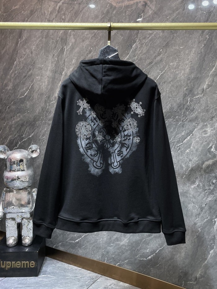 3D Sanskrit Embroidery Splatter Paint Zip Up Hoodie 2 colors 29504077