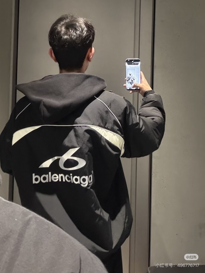 1:1 quality version Color Block Reflective Logo Print Reversible Sherpa Fleece Jacket 29503427