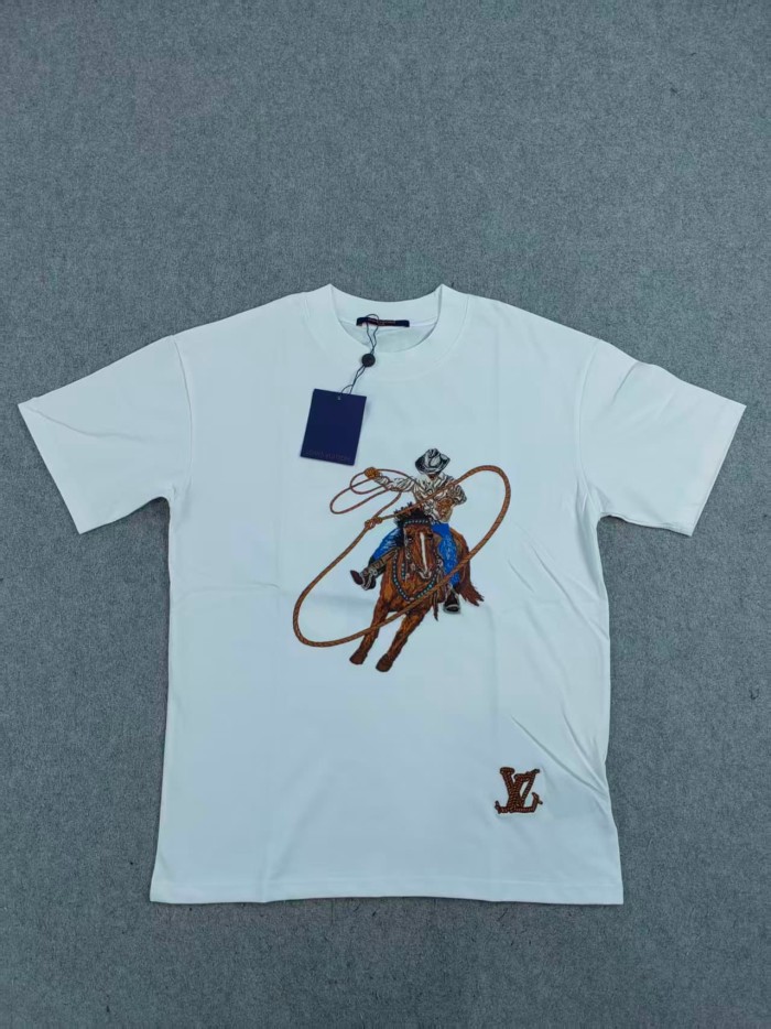 28180747 Western Cowboy Riding Horse Print tee 2 colors