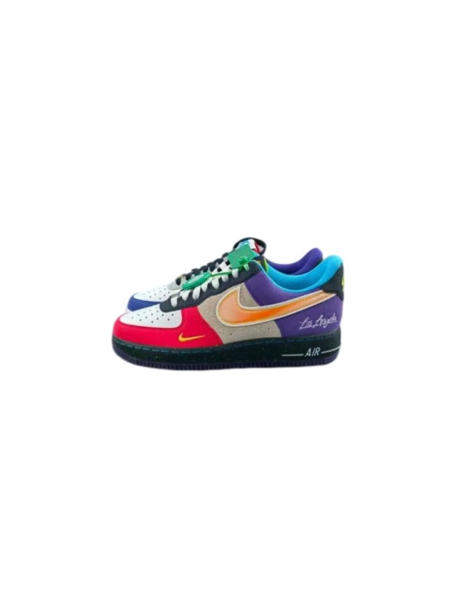 Air Force 1 Low Los Angeles Multi Color Patchwork Gradient Swoosh Splatter Sneakers 29225522