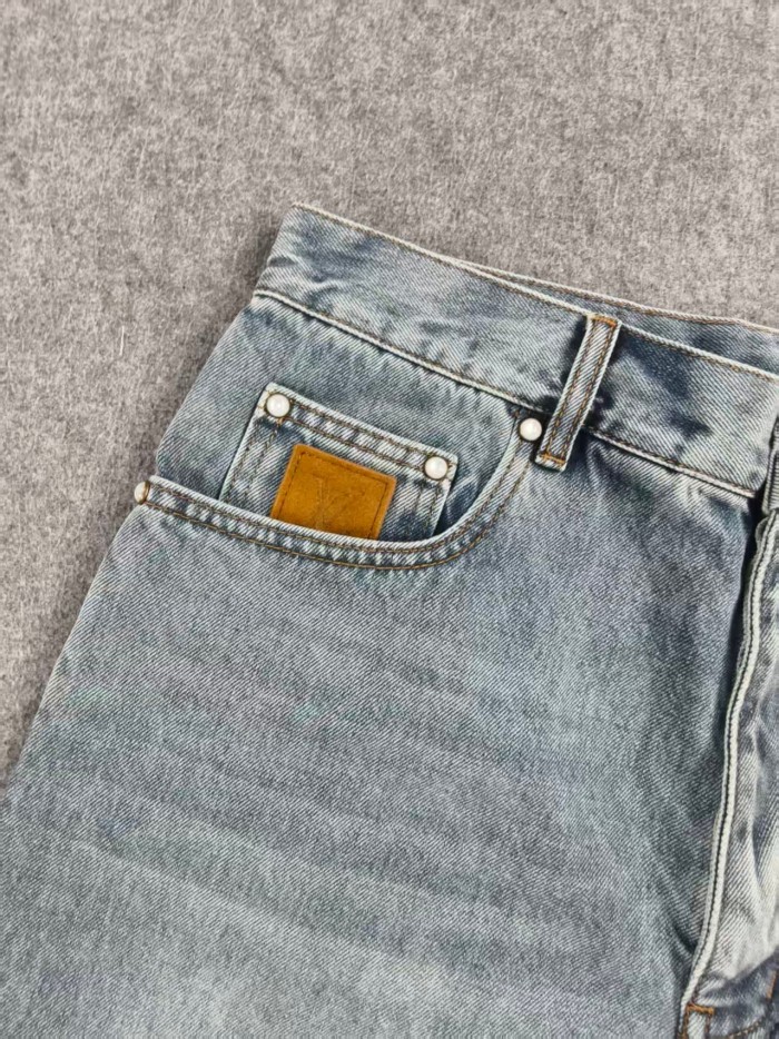 1:1 quality version Embroidered Logo Denim Shorts 28881842
