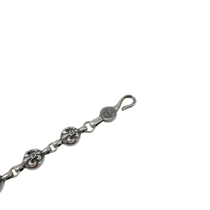 925 Silver Fleur De Lis Bead Unisex Couple Style Bracelet 29507654