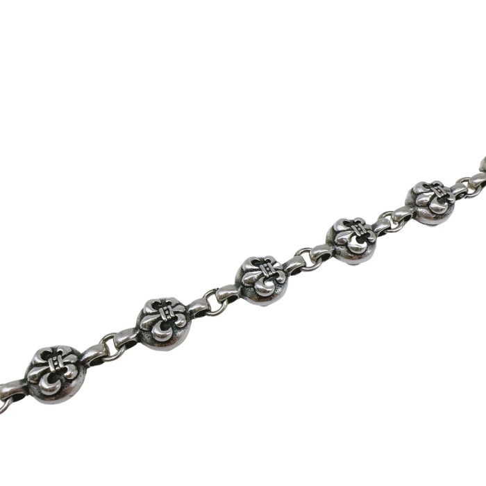 925 Silver Fleur De Lis Bead Unisex Couple Style Bracelet 29507654