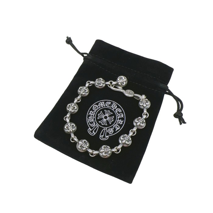 925 Silver Fleur De Lis Bead Unisex Couple Style Bracelet 29507654