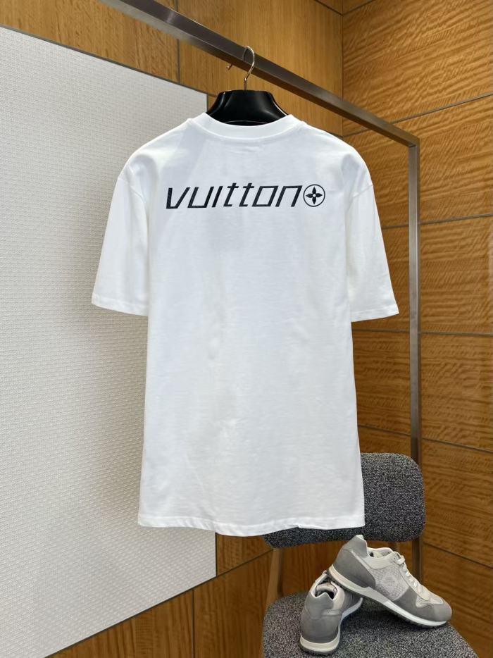 1:1 quality version Diagonal Texture LV Logo Front Back Vuitton Print Oversized Tee 29509279
