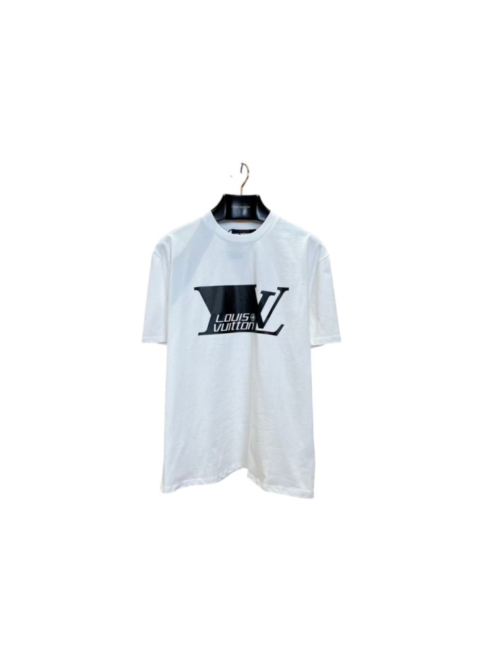 1:1 quality version Diagonal Texture LV Logo Front Back Vuitton Print Oversized Tee 29509279