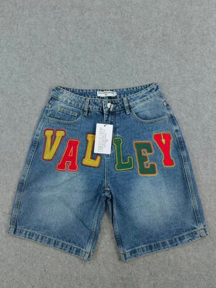 Colorful Embroidered Letter Denim Shorts 2 colors 28759554