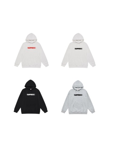 Motion Blur Speed Line Logo Print Fox Fleece Oversized Hoodie 4 colors 29511029