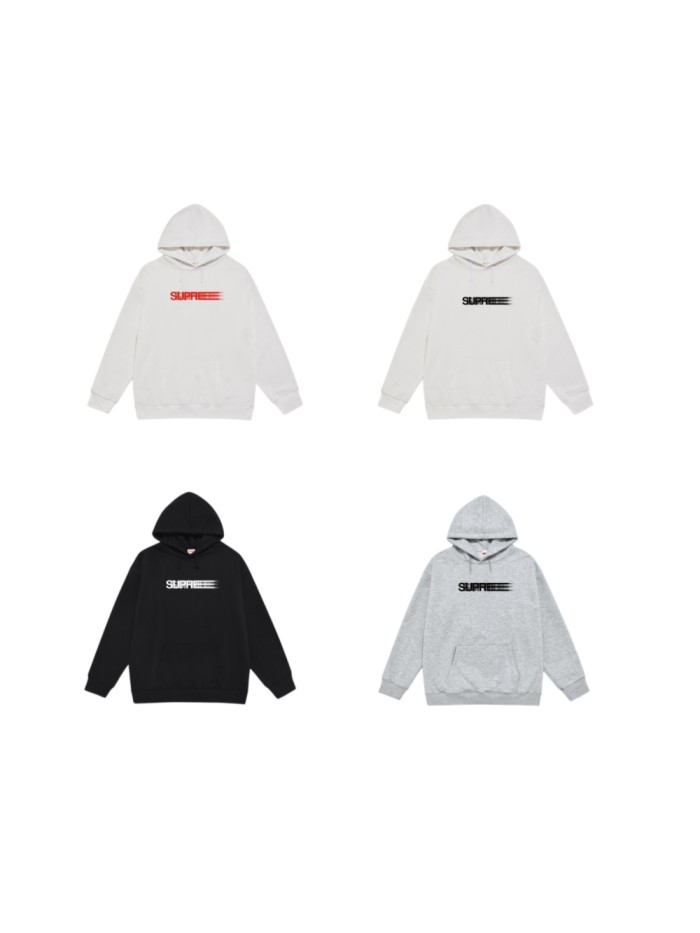 Motion Blur Speed Line Logo Print Fox Fleece Oversized Hoodie 4 colors 29511029