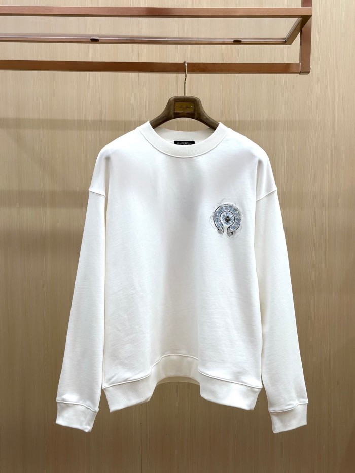 Light Blue Horseshoe Cross Floral Logo Grey Wash Crewneck Sweatshirt 2 Colors 29510924