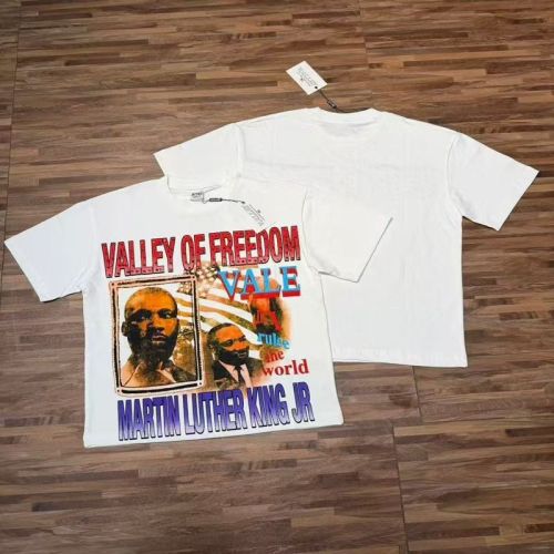 Red Rhinestone Letter Martin Luther King Portrait Flag Print Tee 29523680