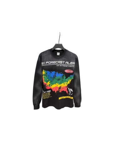 Acid Wash VSX Forecast Map Print Long Sleeve T-shirt 29524938