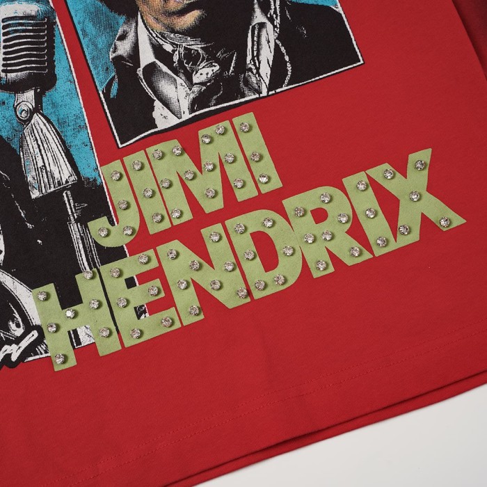 Jimi Hendrix Portrait Rhinestone Letter Tour City Long Sleeve T-shirt 2 colors 29524951