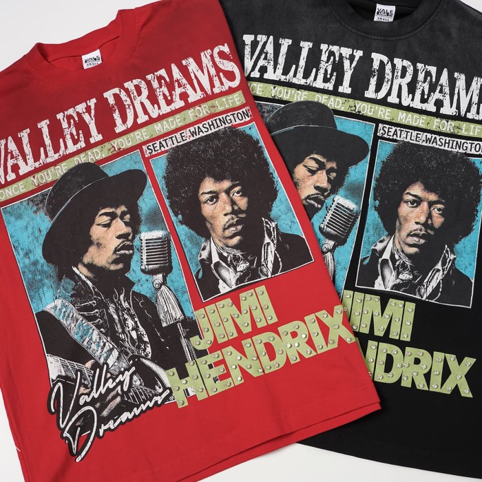Jimi Hendrix Portrait Rhinestone Letter Tour City Long Sleeve T-shirt 2 colors 29524951