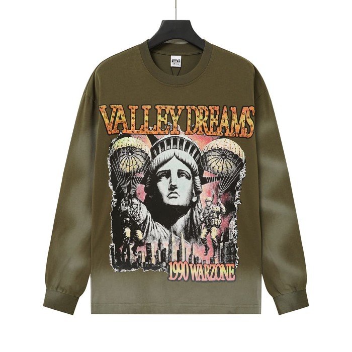 Wash Statue Liberty Paratrooper 1990 Warzone Long Sleeve T-shirt 2 colors 29524983