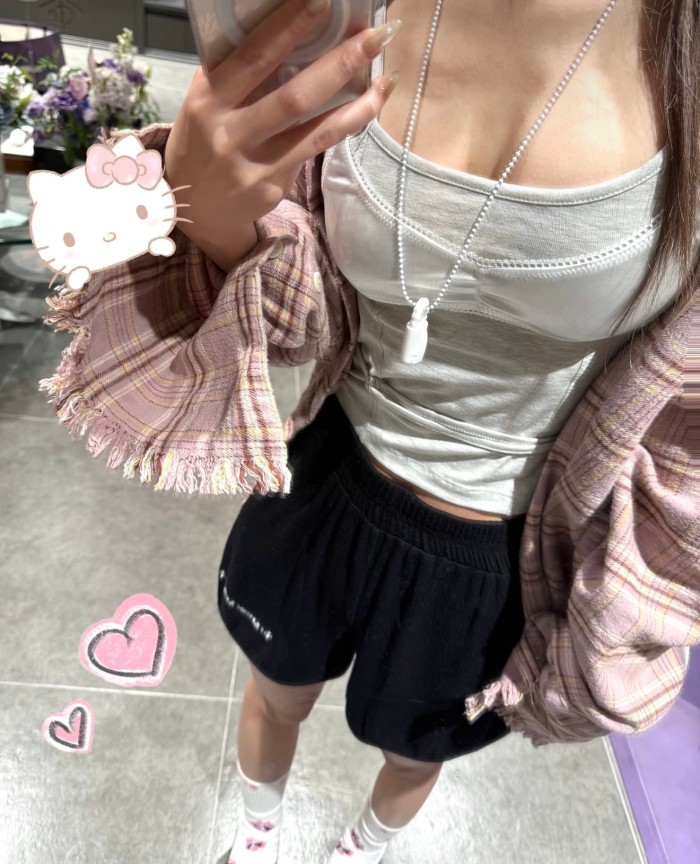 1:1 quality version CH Script Cross Flower Cropped Tank Tops & Shorts Set For Girls 2 colors 29527401
