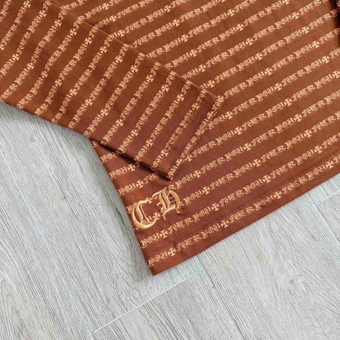 1:1 quality version All Over CH Letter Cross Jacquard Stripe Long Sleeve Polo Long Sleeve Tee 29527324