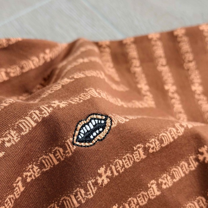 1:1 quality version Brown All Over CH Letter Cross Jacquard Stripe Unisex Tee 29527330