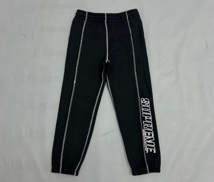 1:1 quality version Contrast Topstitch Chest Embroidery Side Vertical Letter Hoodie & Pants Set 29528433