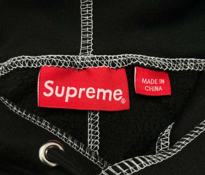 1:1 quality version Contrast Topstitch Chest Embroidery Side Vertical Letter Hoodie & Pants Set 29528433